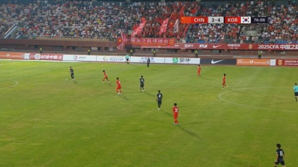 现场广播宣布，中国男足U16vs韩国U16现场观众为6781人