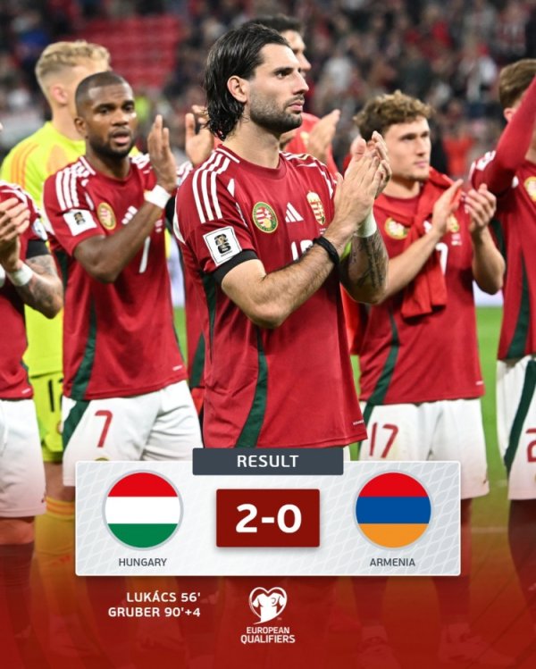 匈牙利世预赛主场2-0击败亚美尼亚,落后葡萄牙5分排名小组第二 匈牙利世预赛主场2-0击败亚美尼亚,落后葡萄牙5分排名小组第二