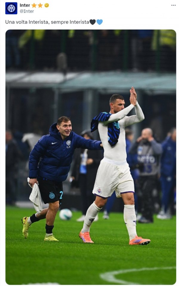 致敬！国米官方社媒赛后晒哲科照片：一日蓝黑，终生蓝黑