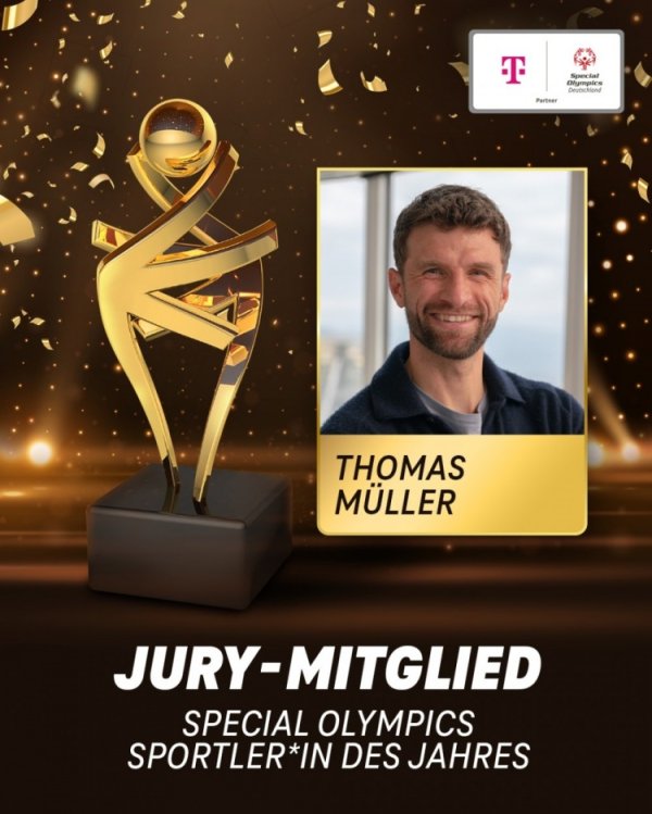 穆勒社媒晒海报，宣布担任特殊奥林匹克年度运动员奖项评审团成员