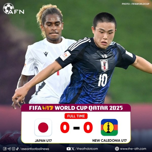 爆冷💥日本U17世界杯赛  0-0遭新喀里多尼亚逼平，后者球员疯狂庆祝