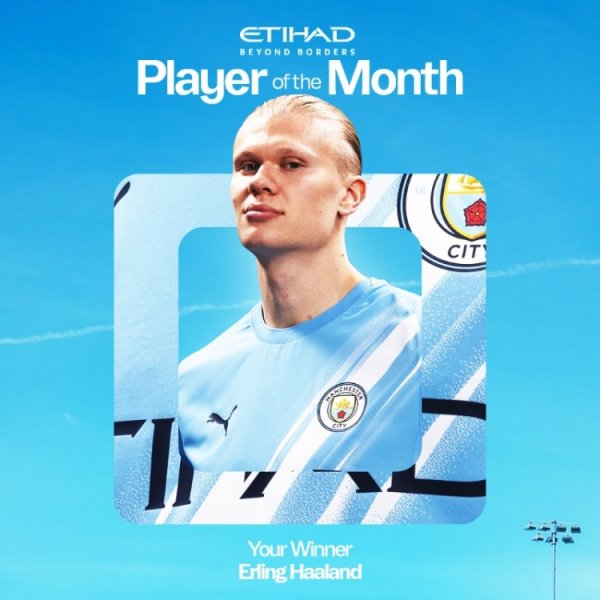 5场6球,官方:哈兰德当选曼城10月队内最佳球员 5场6球,官方:哈兰德当选曼城10月队内最佳球员